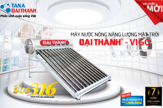 sản phẩm máy nước nóng năng lượng mặt trời Đại Thành